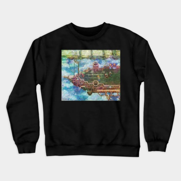 Final Fantasy VI Terra Branford Airship Impressionist Painting Crewneck Sweatshirt by BonBonBunny